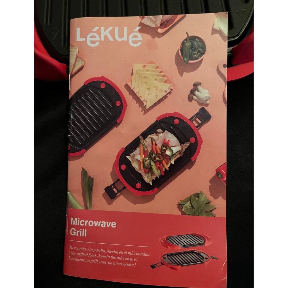 Lekue Microwave Grill, Sandwich Maker, Panini Press, 10 In x 5.7 In  Red